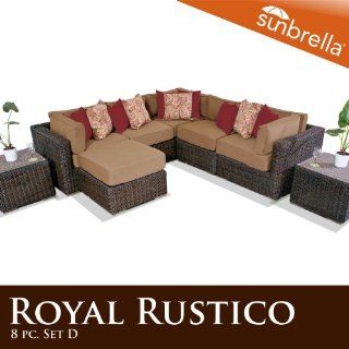 Royal Rustico 8 Piece Sunbrella Camel Outdoor Wicker Patio Furniture Set 08d  Outdoor And Patio Furniture Sets  Patio, Lawn & Garden
