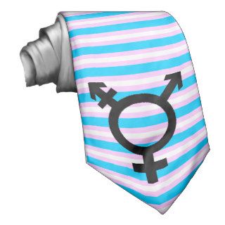 Trans Pride tie   striped with symbol