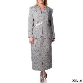 Giovanna Signature Women's Plus Printed Rhinestone Embellished Skirt Suit Giovanna Signature Suits & Suit Separates