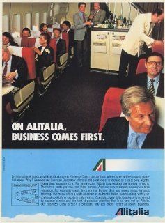 1982 Alitalia Airlines Business Class Comes First International Flights B747 Print Ad (Memorabilia) (58099)  