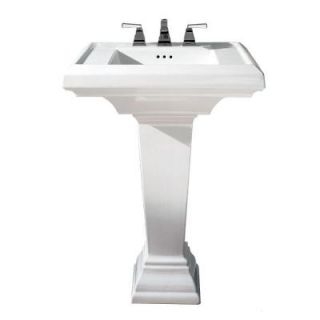 American Standard Town Square Fireclay Pedestal Bathroom Sink Combo in White 0790.400.020