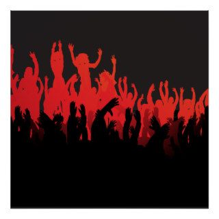 Black Red Rave Dance Music Posters