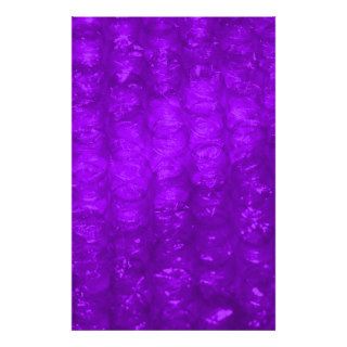 Purple Bubble Wrap Effect Personalized Stationery