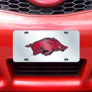 FANMATS NCAA University of Arkansas Razorbacks Plastic License Plate (Inlaid) Automotive