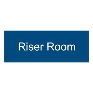Riser Room White on Blue Engraved Sign EGRE 551 WHTonBLU Wayfinding  Business And Store Signs 