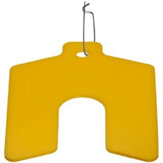 Precision Brand Proprietary Elastomer Slotted Shim, Opaque Yellow, L P 535, 0.045" Thickness, 2" Width, 2" Length, 0.625" Slot Width (Pack of 10) Shim Stock