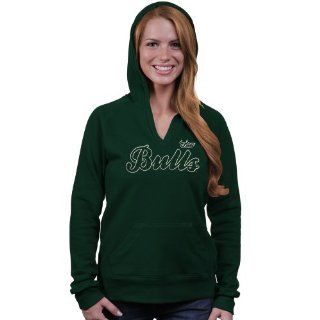 NCAA South Florida Bulls Ladies V Neck Pullover Hoodie   Green (Medium)  Sports Fan Sweatshirts  Sports & Outdoors
