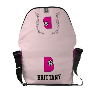 Monogram Letter B in Soccer Pink Commuter Bag