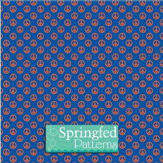 Peace Sign Pattern Blue & Orange 3 Sheets 6x6 for Vinyl Cutters & Crafts 