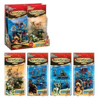 Heroscape Wave 2 Complete Set of 4 Boosters   Minutemen/wolves, Heroes Barrenspur, Drones/minions, Knights Swog Toys & Games