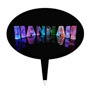 The Name Hannah in 3D Lights (Photograph) Cake Picks