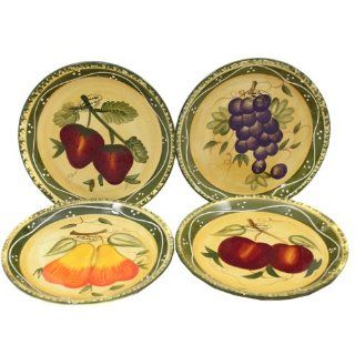 Tuscan Collection Deluxe Hand Painted 4 Piece Salad Plates Kitchen & Dining