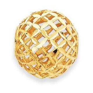 14k Gold Diamond Cut Weave Gold Ball Chain Slide Jewelry