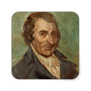 Portrait of Thomas Paine Square Stickers