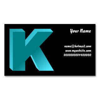 Monogram Letter K, Your Name, name@hotmailwBusiness Card