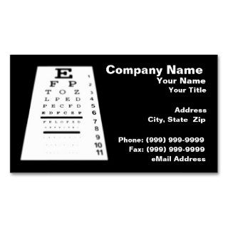 Eye Chart Angled Against Black Background Business Card