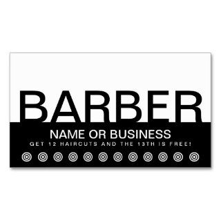 bold BARBER customer loyalty card Business Card