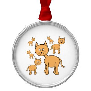 Cute Ginger Cats.  Cat Cartoon. Christmas Ornaments