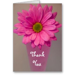 Pink Flower in Vase Thank You Note Cards