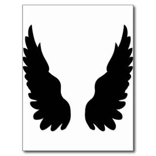 black angel wings postcard