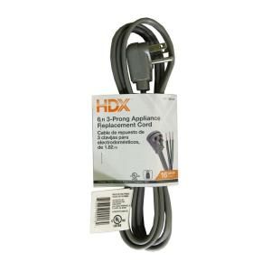 HDX 6 ft. 16/3 SPT 3 Appliance Cord   Gray HD#588 547