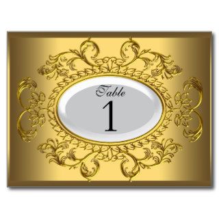 Table Number Cards Royal White Gold Post Card