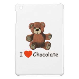 Cute I Heart (Love) Chocolate Teddy Bear iPad Mini Covers