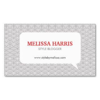 Stylish Chat Bubble Logo   Blogger, Party Planner Business Card
