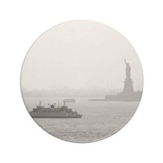 New York City Harbor   Statue of Liberty Beverage Coasters