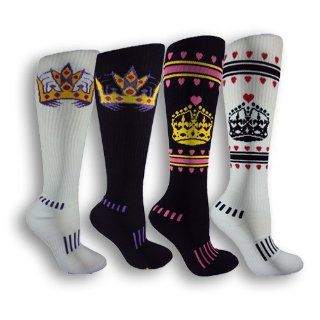 MOXY Socks Knee High Royalty Crown Fitness Pack  Equestrian Boots  Sports & Outdoors