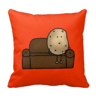 Funny couch potato throw pillows