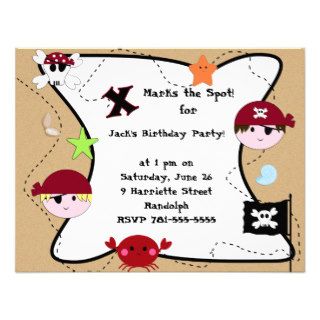 KRW Custom Pirate Birthday Party Custom Invitations
