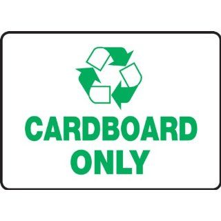 Accuform Signs MPLR557VP Plastic Safety Sign, Legend "CARDBOARD ONLY" with Graphic, 7" Width x 10" Height, Green on White Industrial Safety Rope Barriers