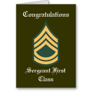 Army Sergeant First Class Promotion Card