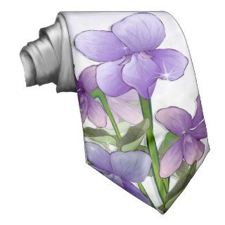 Violet Flowers and  blue background tie