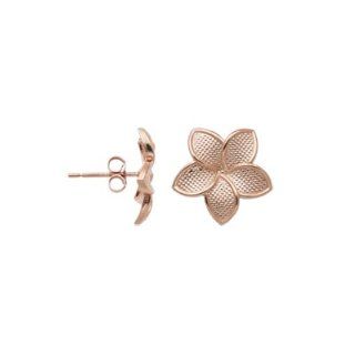 14K Rose Gold Plumeria 9mm Earrings Stud Earrings Jewelry