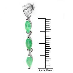 De Buman Sterling Silver Emerald and Diamond Accent Earrings De Buman Gemstone Earrings