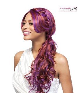 It's a Wig Braid Lace Front Wig   VERMONT (PURPLE RED)  Hair Replacement Wigs  Beauty