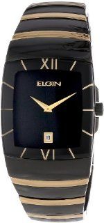 Elgin Men's FG543 Black Ion Plating and Gold Tone Bracelet Watch at  Men's Watch store.