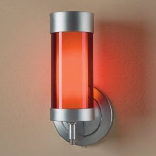 Silva Wall Sconce w Red Translucent Glass (Matte Chrome)    