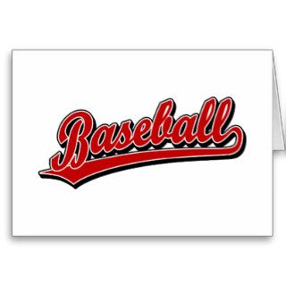 Baseball  script logo in red card