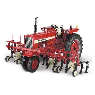 Farmall Diecast Tractor Farmall 544 Gas Narrow Front With Four Row Cultivator by The Hamilton Collection   Hobby Pre Built Model Ground Vehicles
