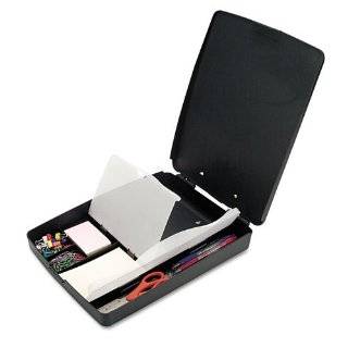  Officemate   Extra Storage/Supply Clipboard Box, 1" Capacity, 8 1/2 x 11, Charcoal   Sold As 1 Each   Strong, low profile metal clip keeps paper secure. 