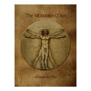 VITRUVIAN MAN Leonardo Da Vinci Art Poster
