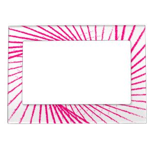 Bright Pink Stripes Magnetic Picture Frame