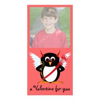 Evil Penguin Valentine Photo Card