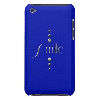 3 Dot Silver Block Smile & Blue Background iPod Case Mate Case