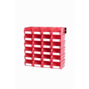 Triton Products LocBin Medium Red Wall Storage Bins (24 Bins) and 2  wall mount rails 3 220RWS