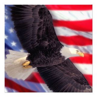 American Eagle & Flag Invitation