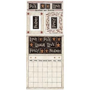 18 in. x 40 in. Family and Friends 10 Piece Peel and Stick Dry Erase Calendar RMK2148GM